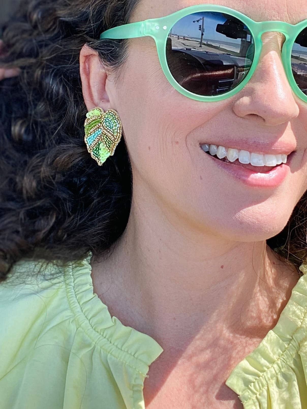 Palm Leaf Stud Earrings