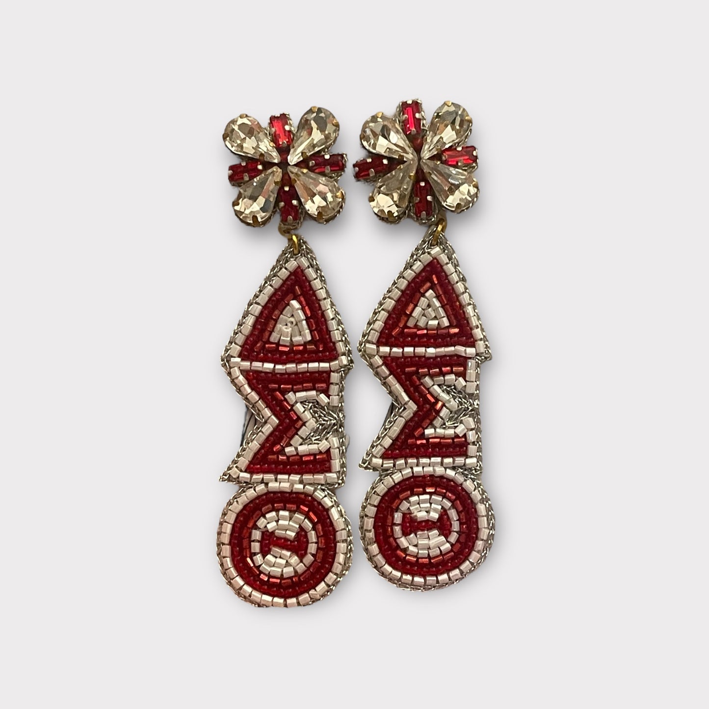 DST Delta Sigma Theta Beaded Dangle Earrings