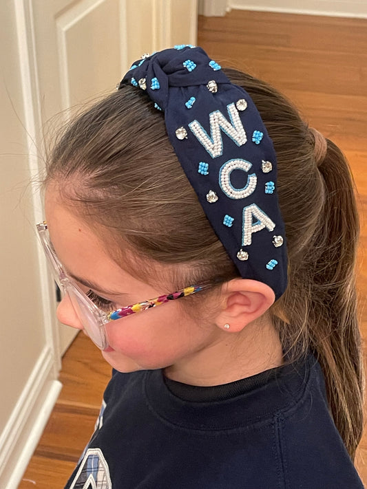 Navy WCA Beaded Headband
