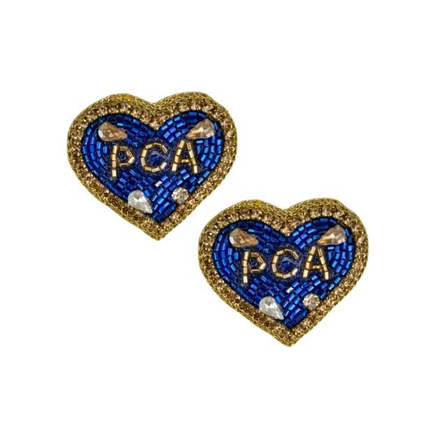 PCA Jeweled Heart Stud Earrings