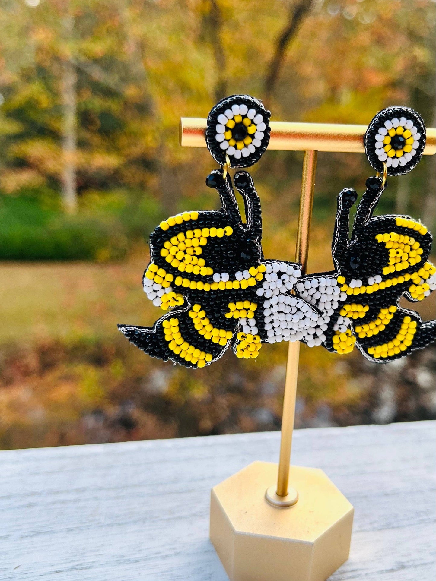 Bee Beaded Statement Earrings