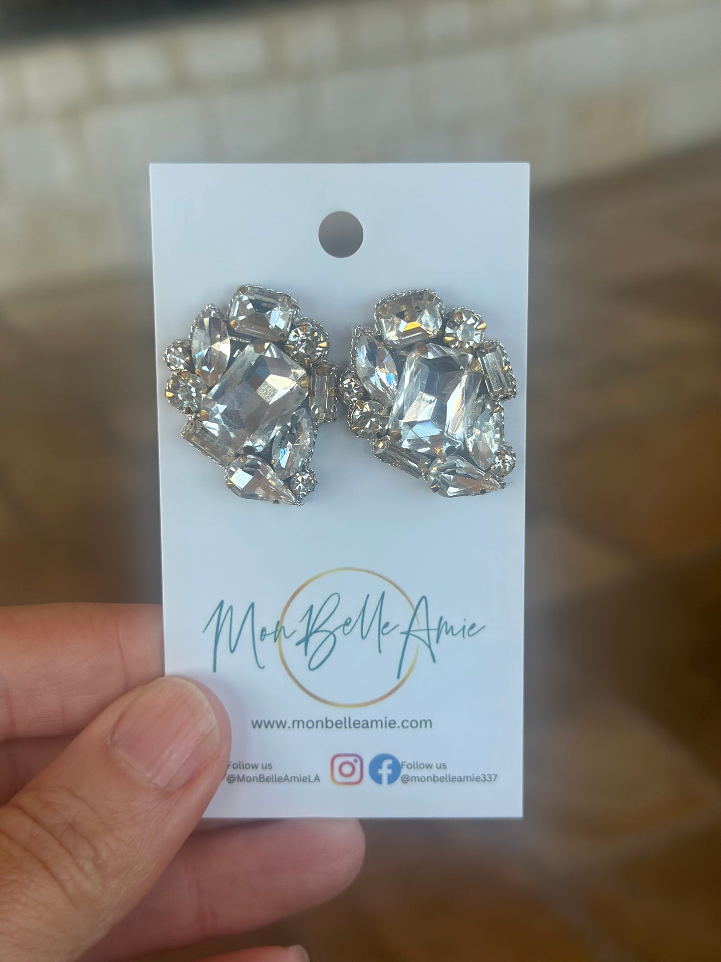 Celeste Clear Gem Studs