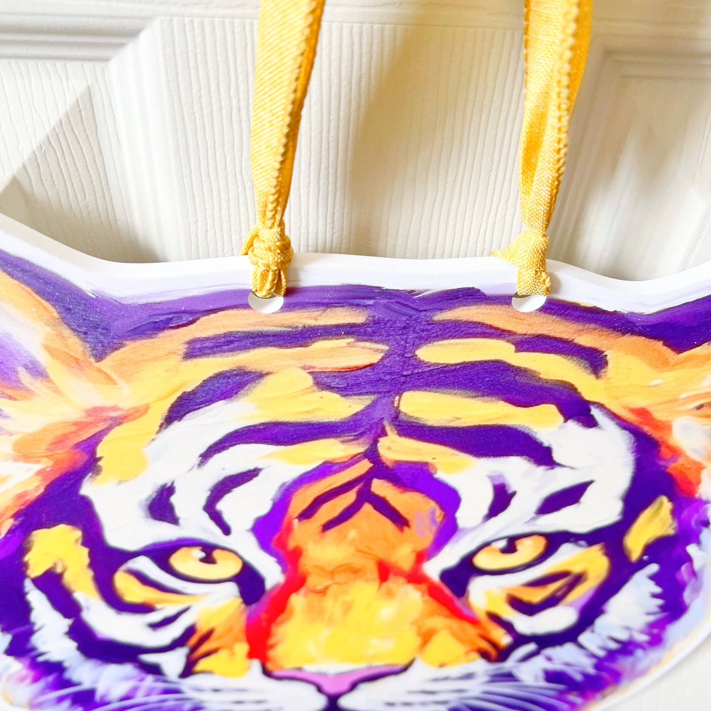 LSU Tiger Head Door Hanger-Louisiana Football Outdoor Decor