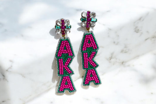 Alpha Kappa Alpha AKA Beaded Earrings