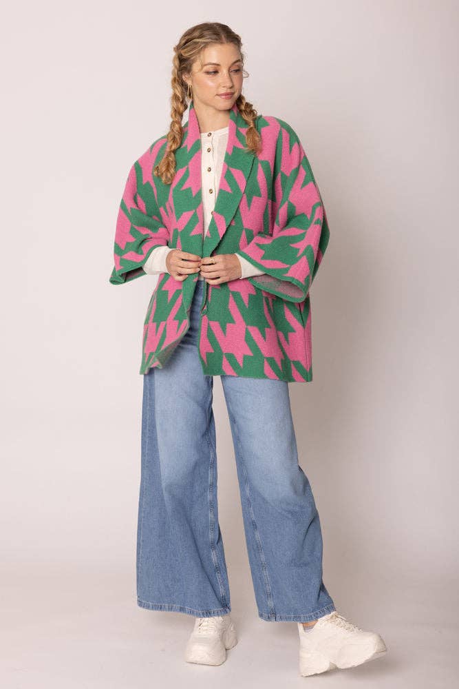 Cardigan: Pink and Green