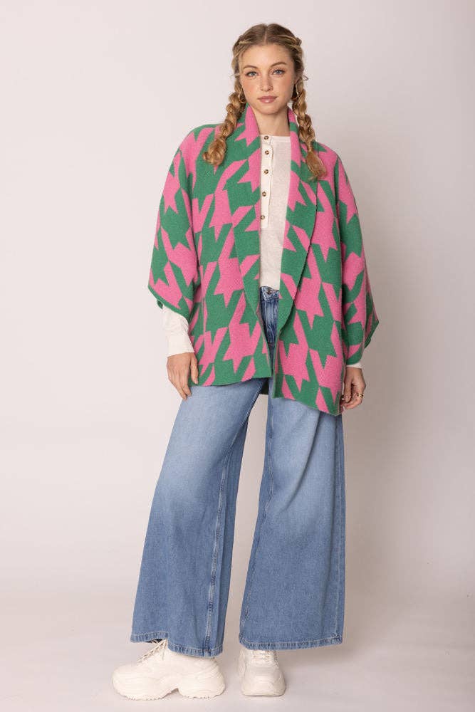 Cardigan: Pink and Green