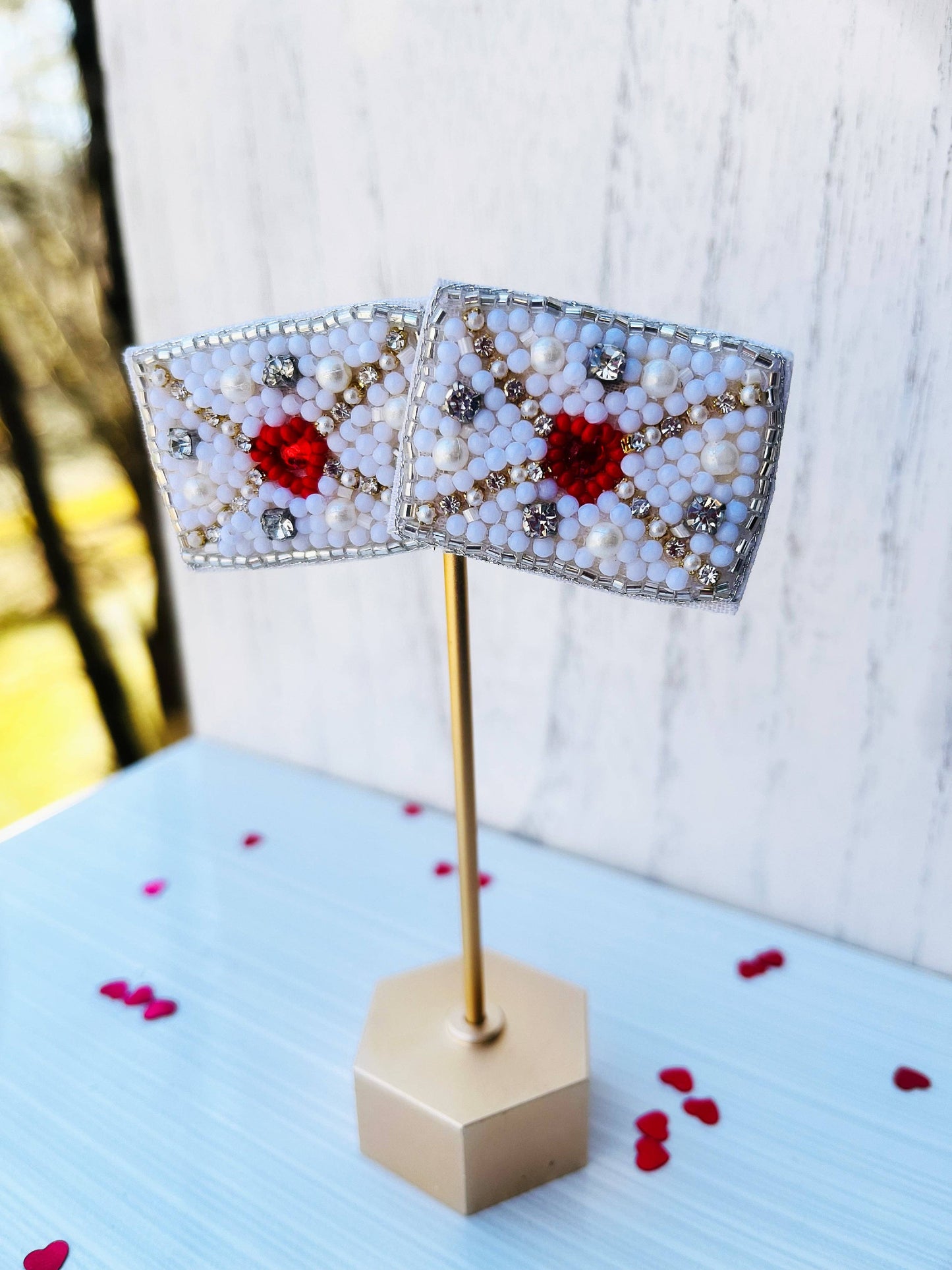 Envelope Love Letter Beaded Statement Earrings