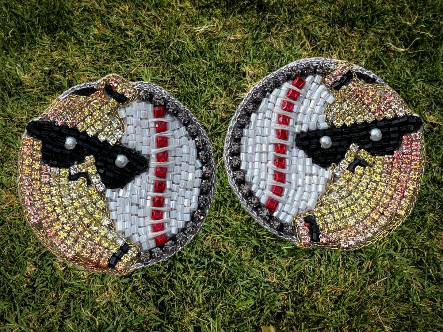 Banana Ball Jeweled Stud Earrings