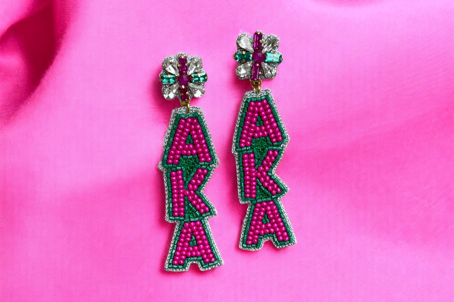 Alpha Kappa Alpha AKA Beaded Earrings