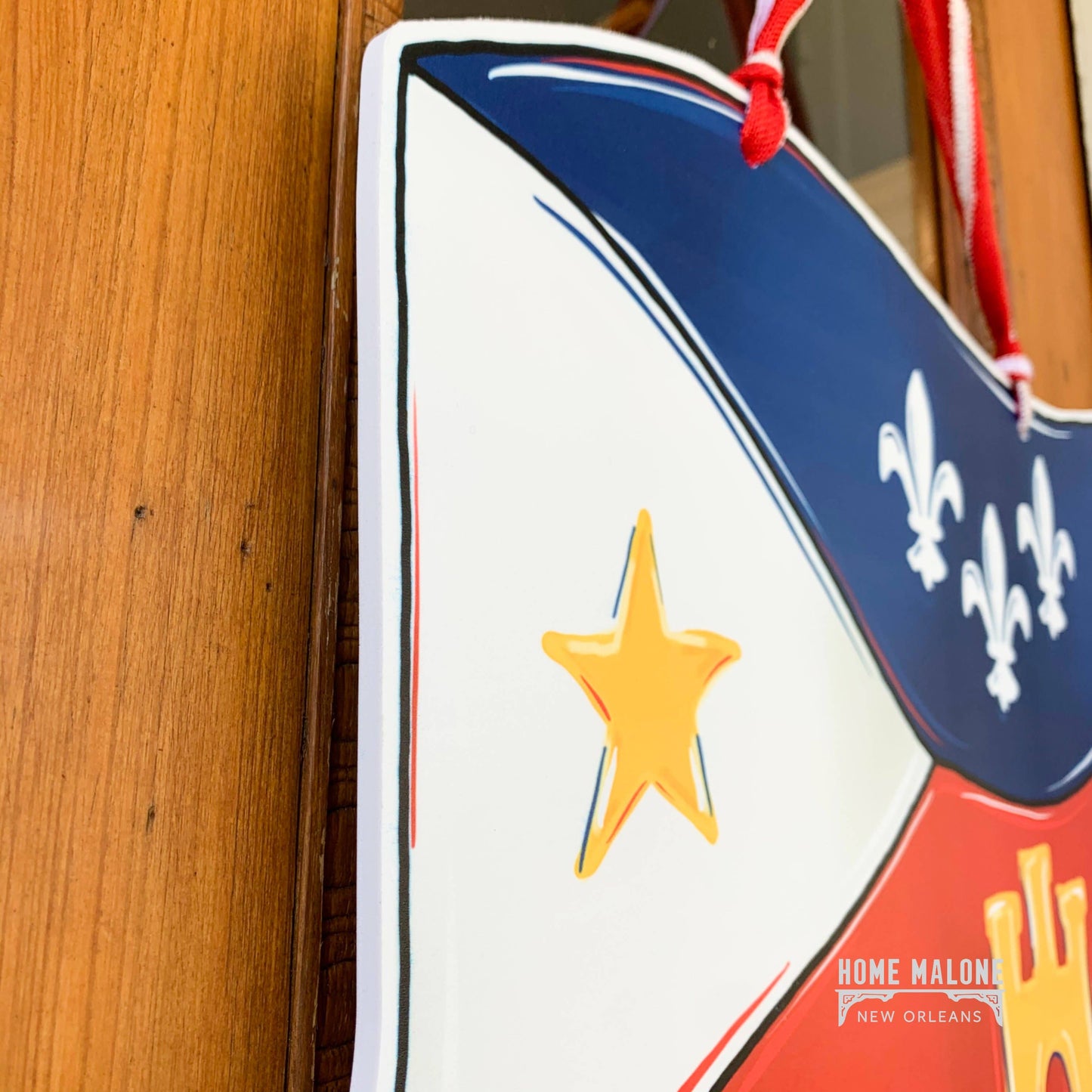Acadiana Flag Door Hanger - South Louisiana Outdoor Decor