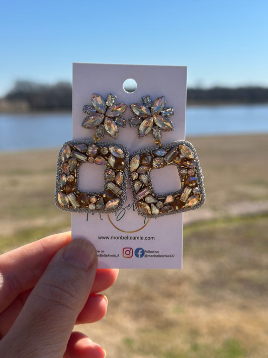 Aurora Champagne Gem Dangle Earrings