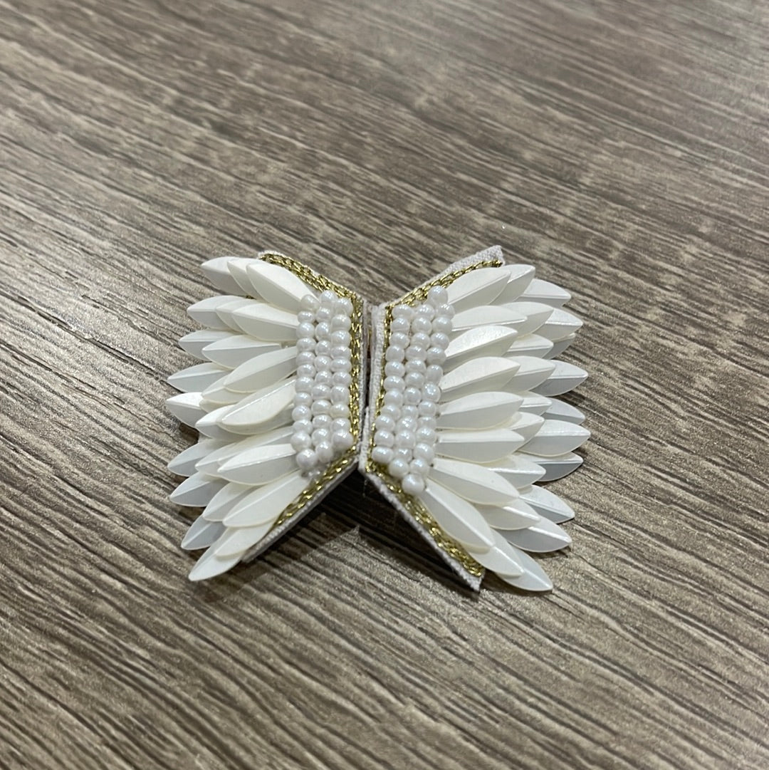 White Wing Stud Earrings