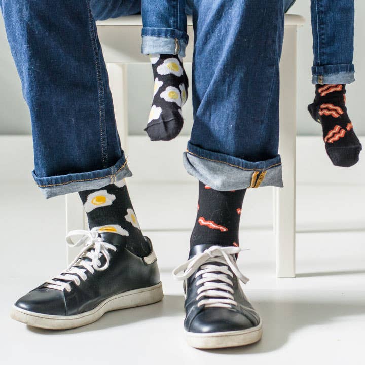 Men’s Socks | Bacon & Eggs | Breakfast | Men's 7 - 12