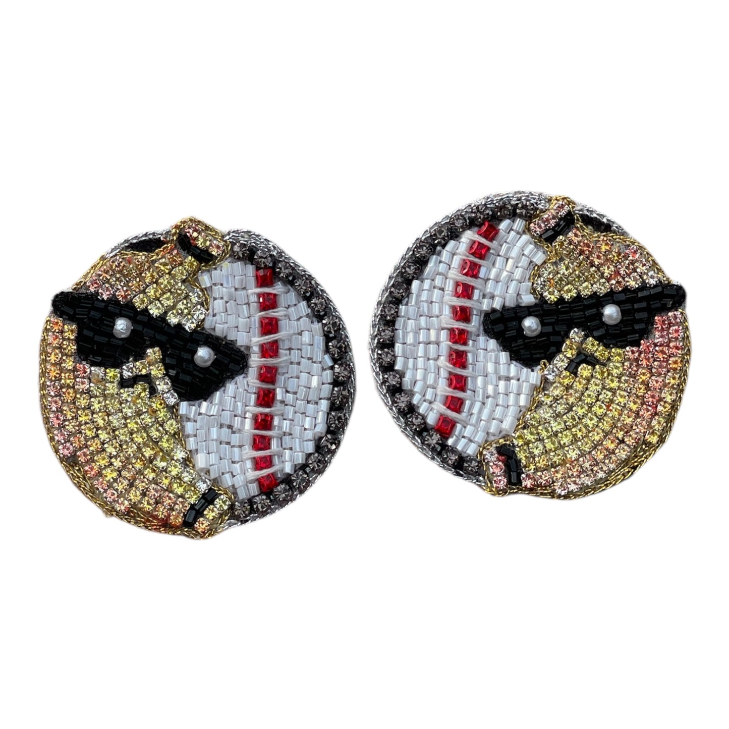 Banana Ball Jeweled Stud Earrings