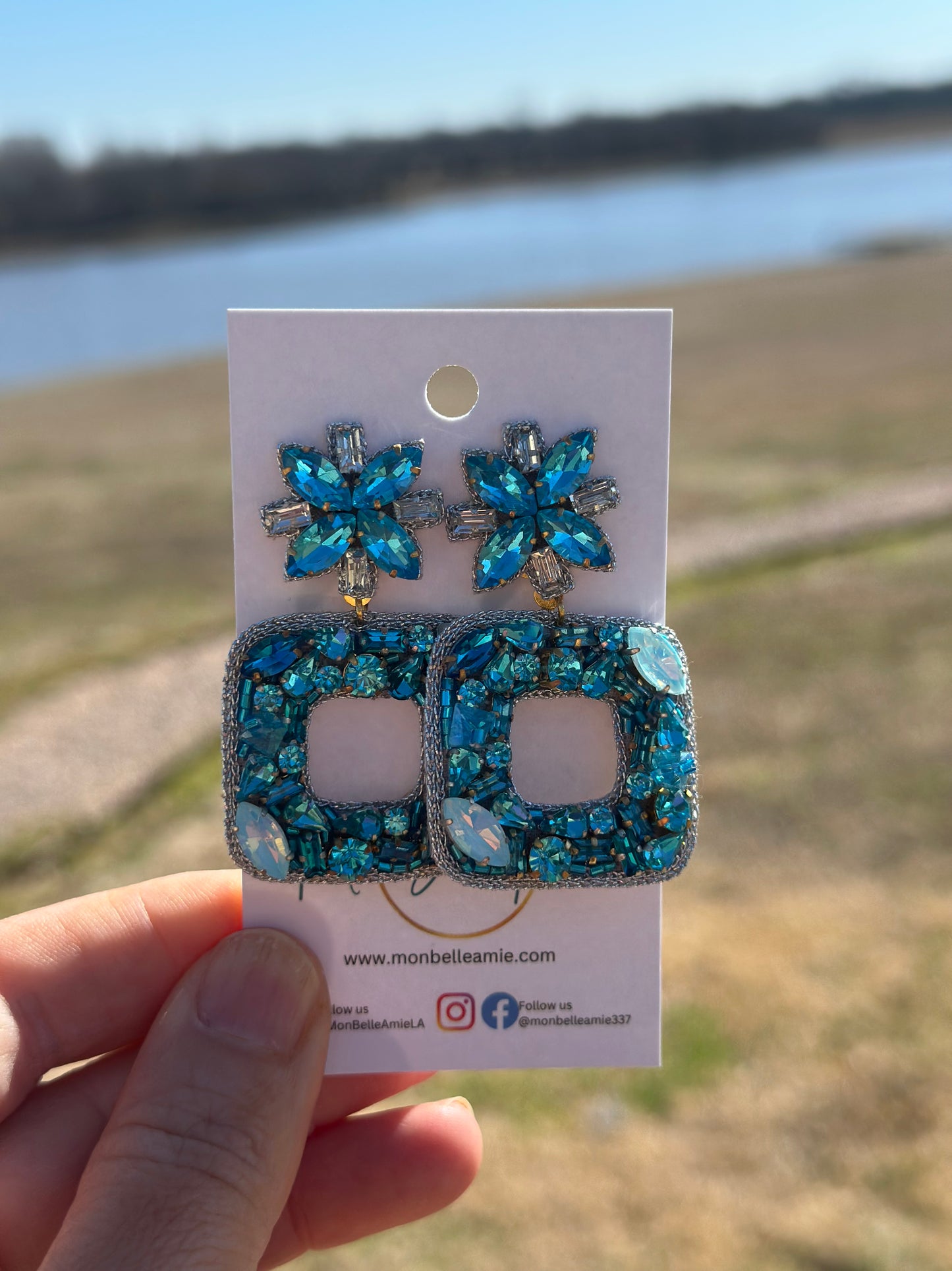 Aurora Turquoise Gem Dangle Earrings