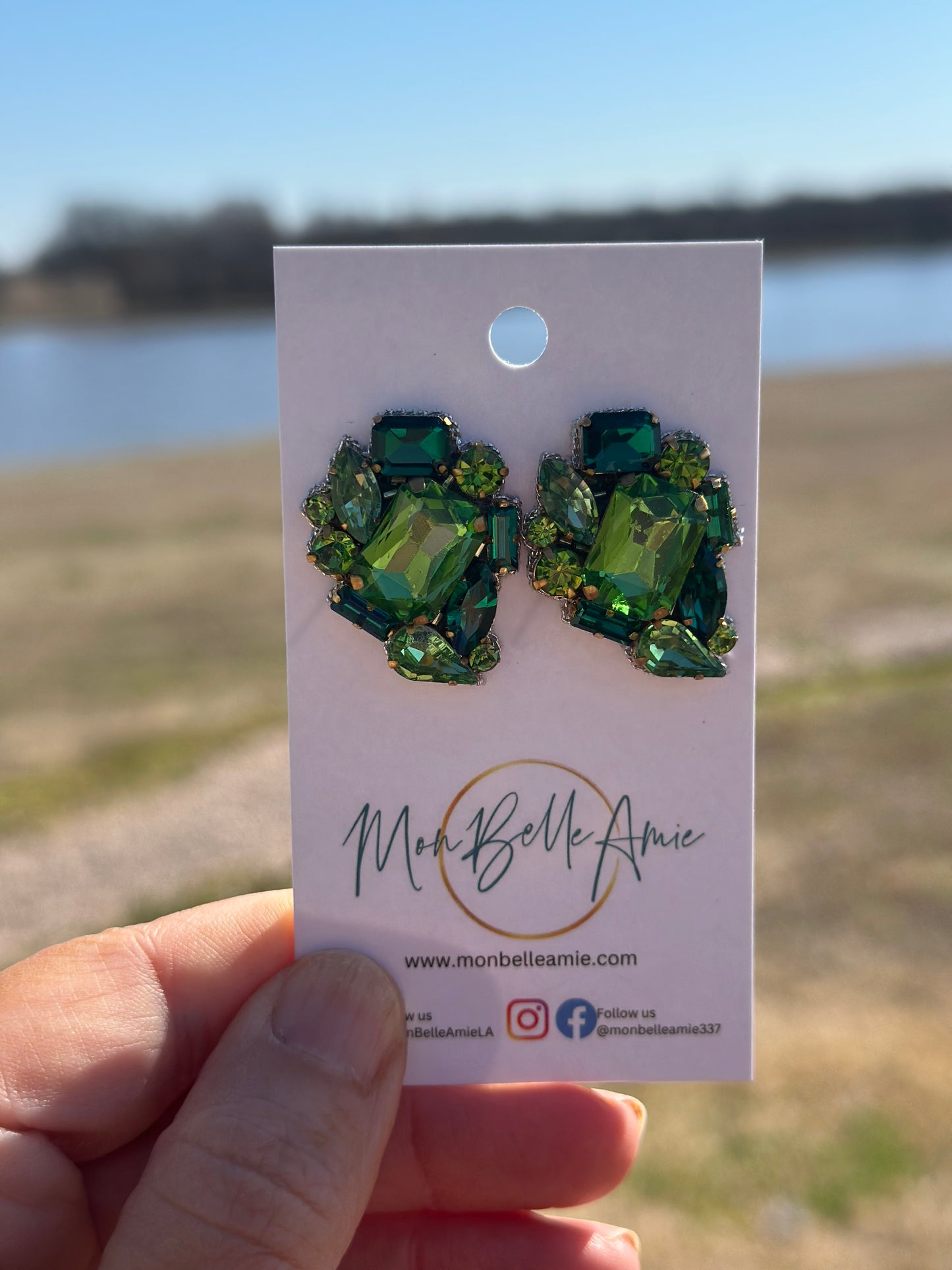 Celeste Green Gem Studs
