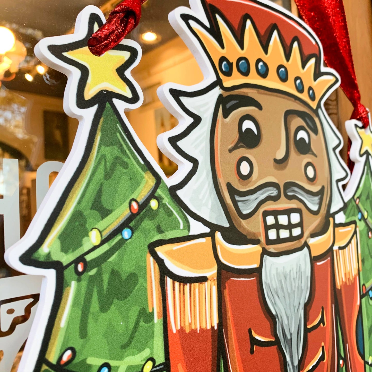 Nutcracker Door Hanger - Christmas Holiday Outdoor Decor: Lighter Skin