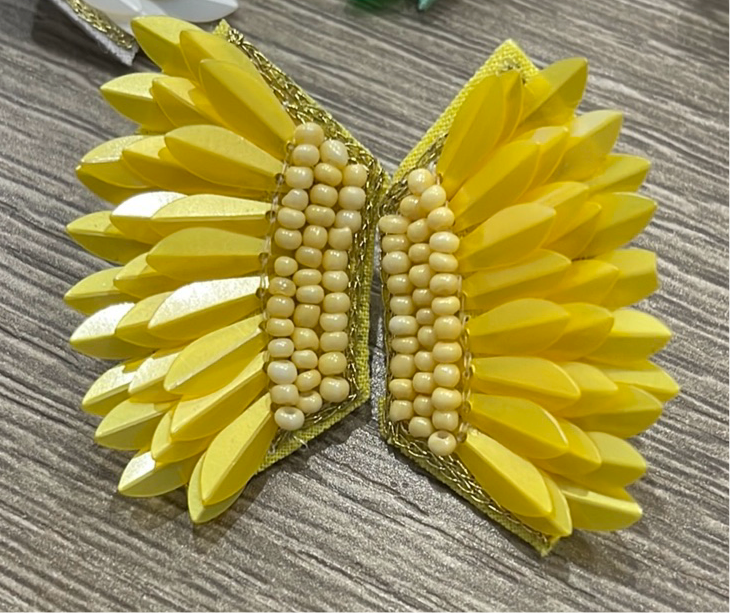 Yellow Wing Stud Earrings