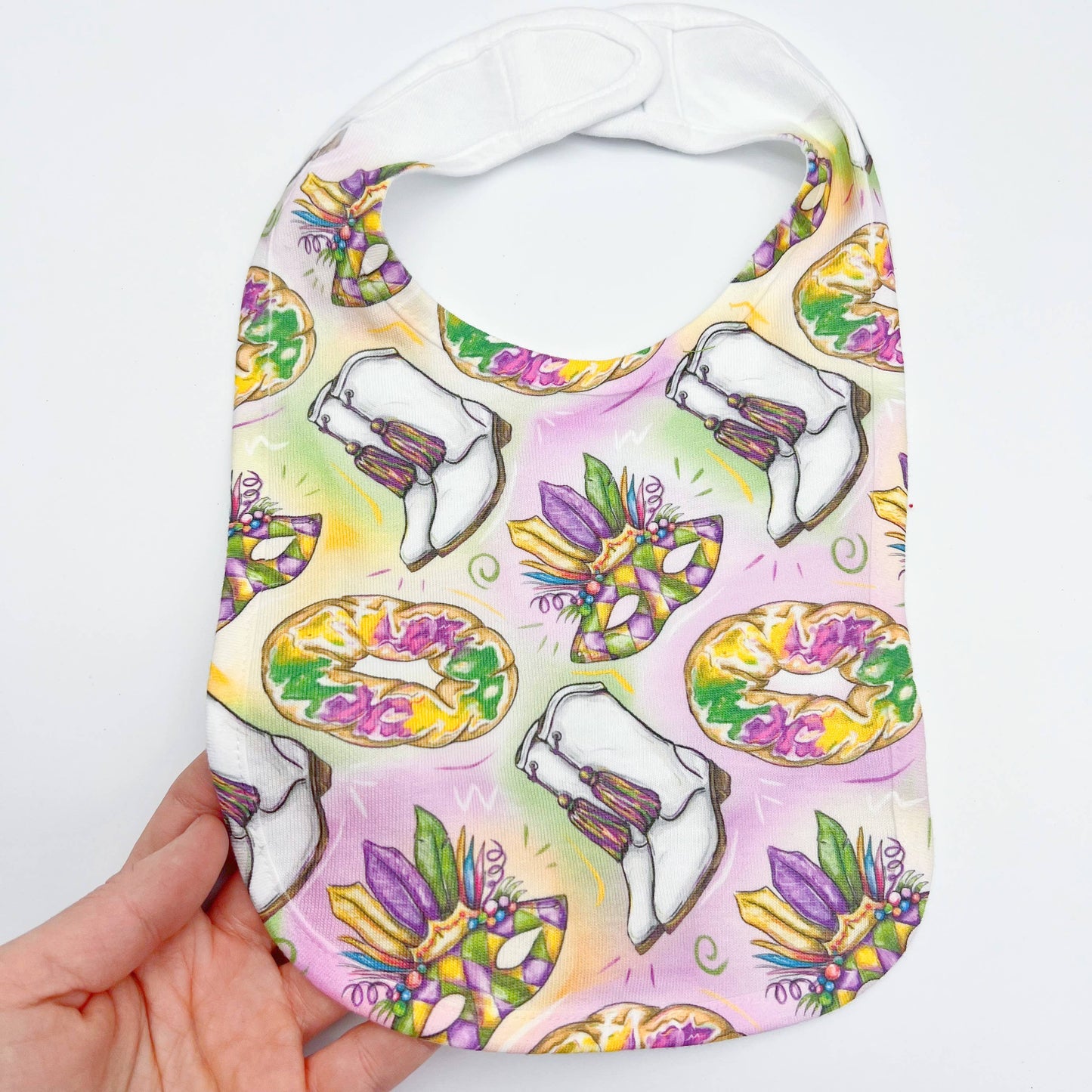 Mardi Gras Baby Bib - Carnival Neutral Baby Gift New Orleans