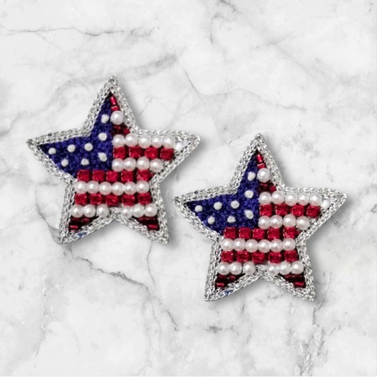 Patriotic Star Stud Earrings