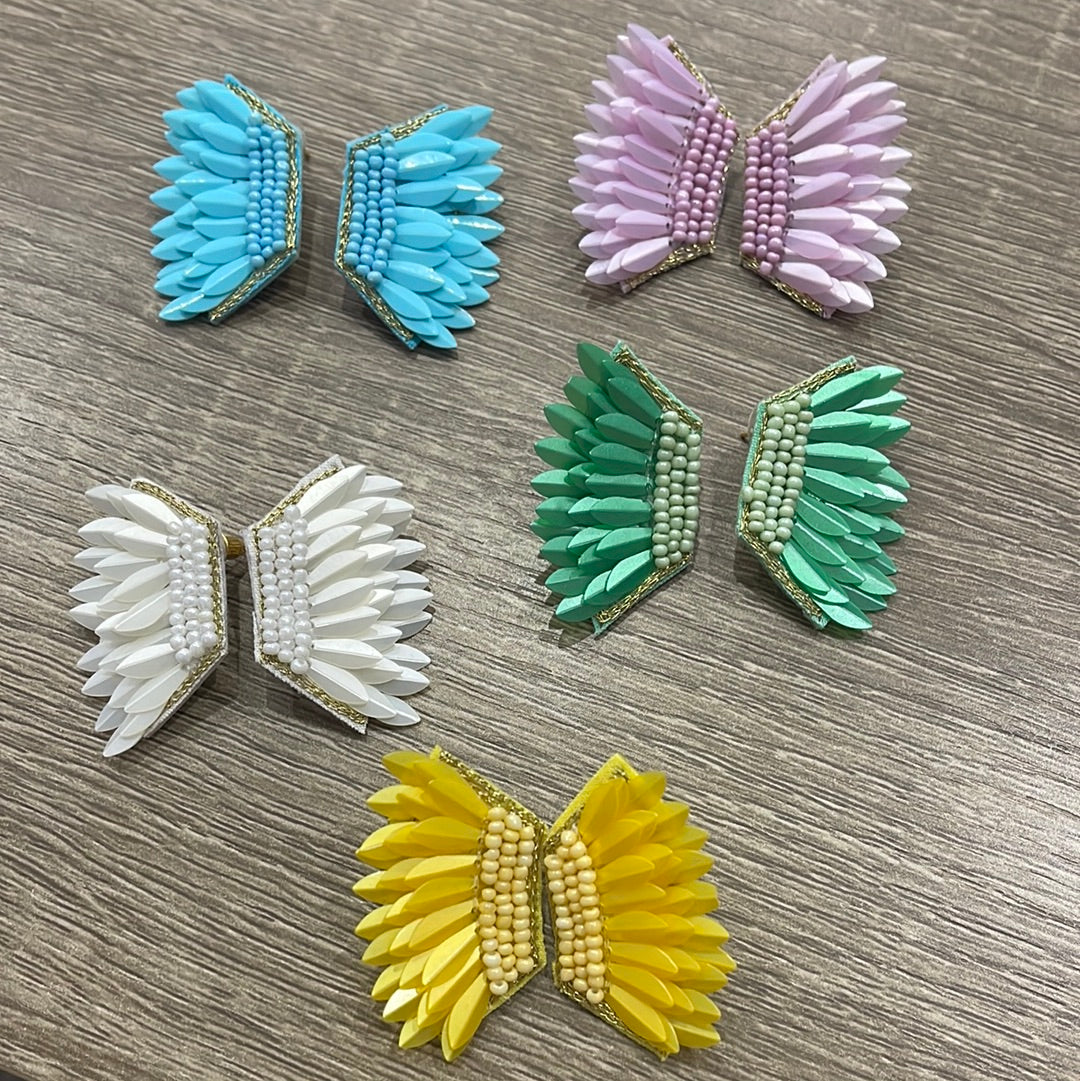 Yellow Wing Stud Earrings