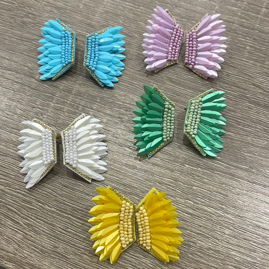 Yellow Wing Stud Earrings