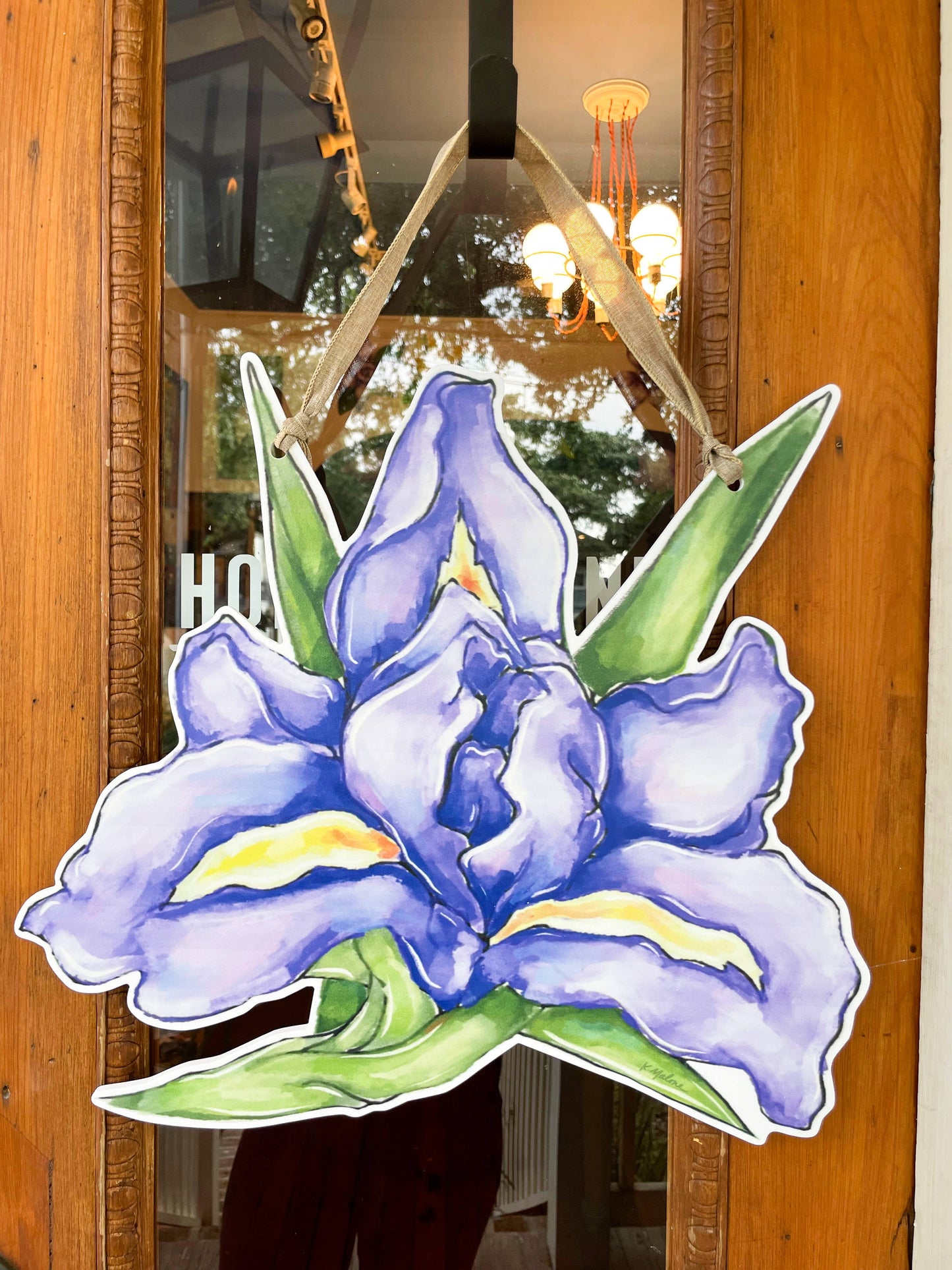 Purple Iris Door Hanger