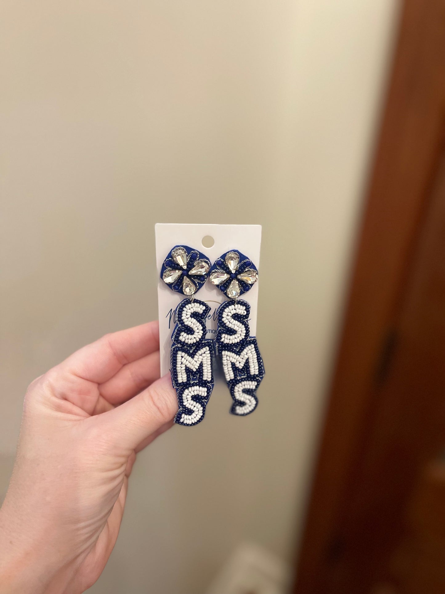 St. Mary's School SMS Beaded Earrings-Cottonport