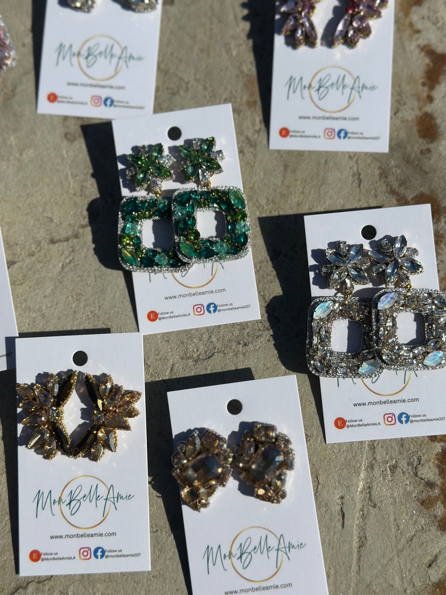 Aurora Green Gem Dangle Earrings