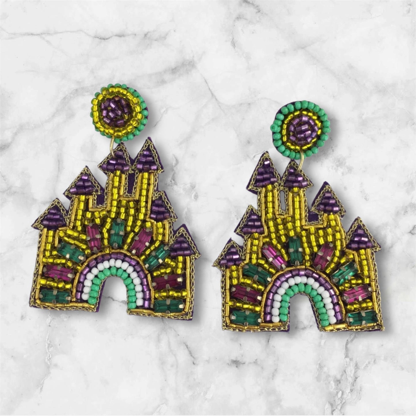 Regal Mardi Gras Dream Earrings