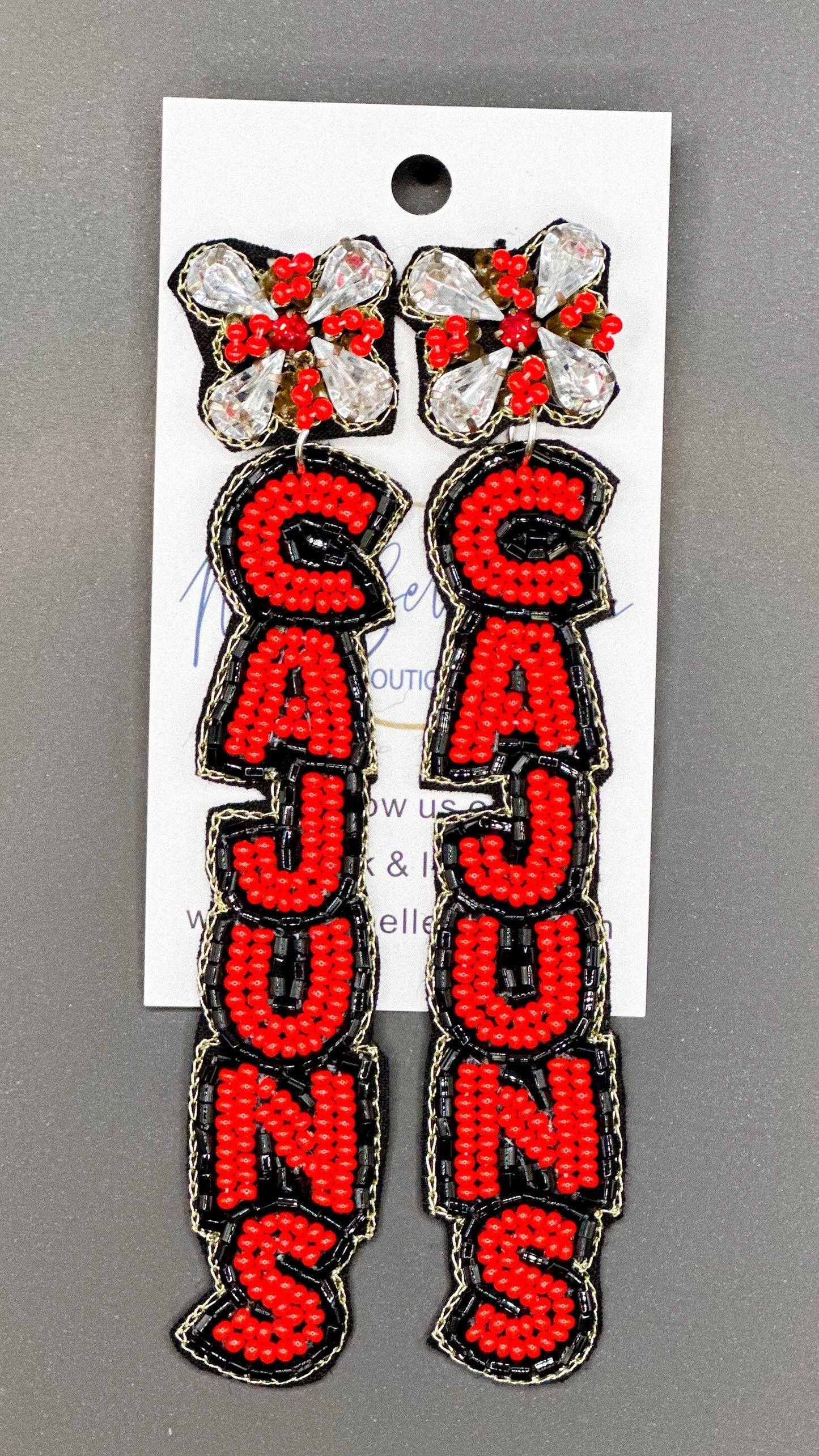 Friendswood - Beaded “F” Earrings #1 - PRE-ORDER