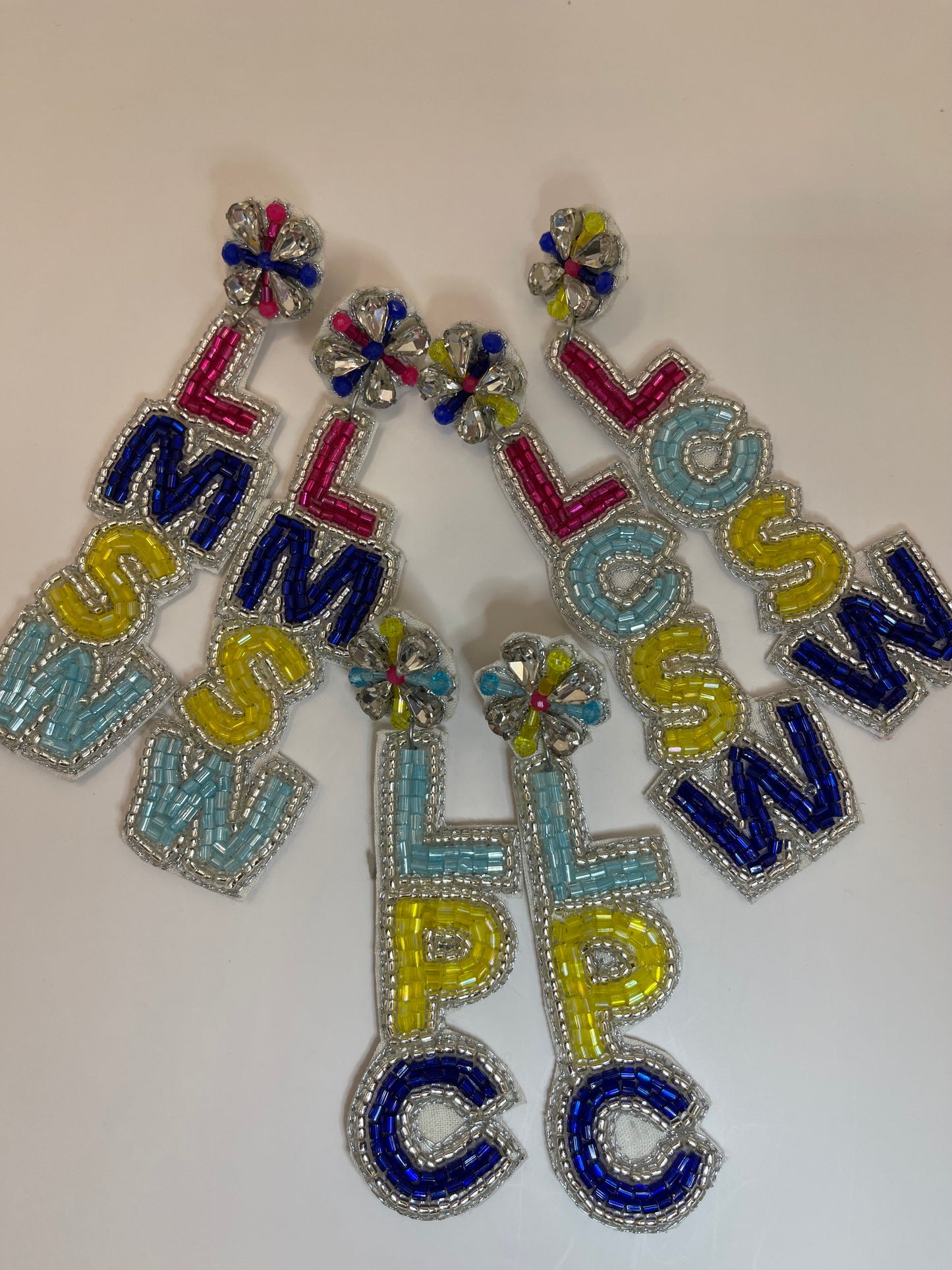 LMSW Licensed Master Social Worker Beaded Earrings