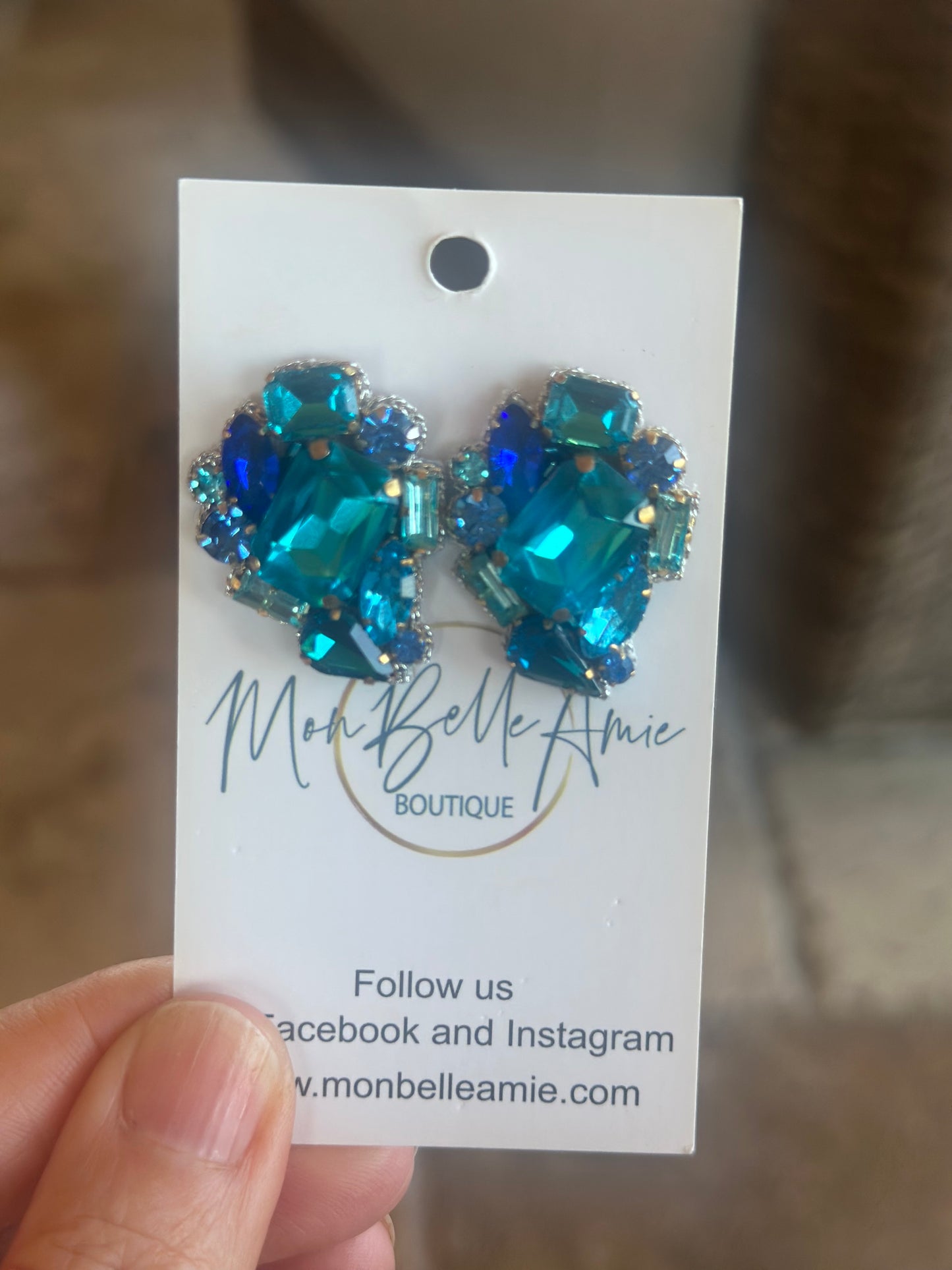 Celeste Turquoise and Blue Gem Studs