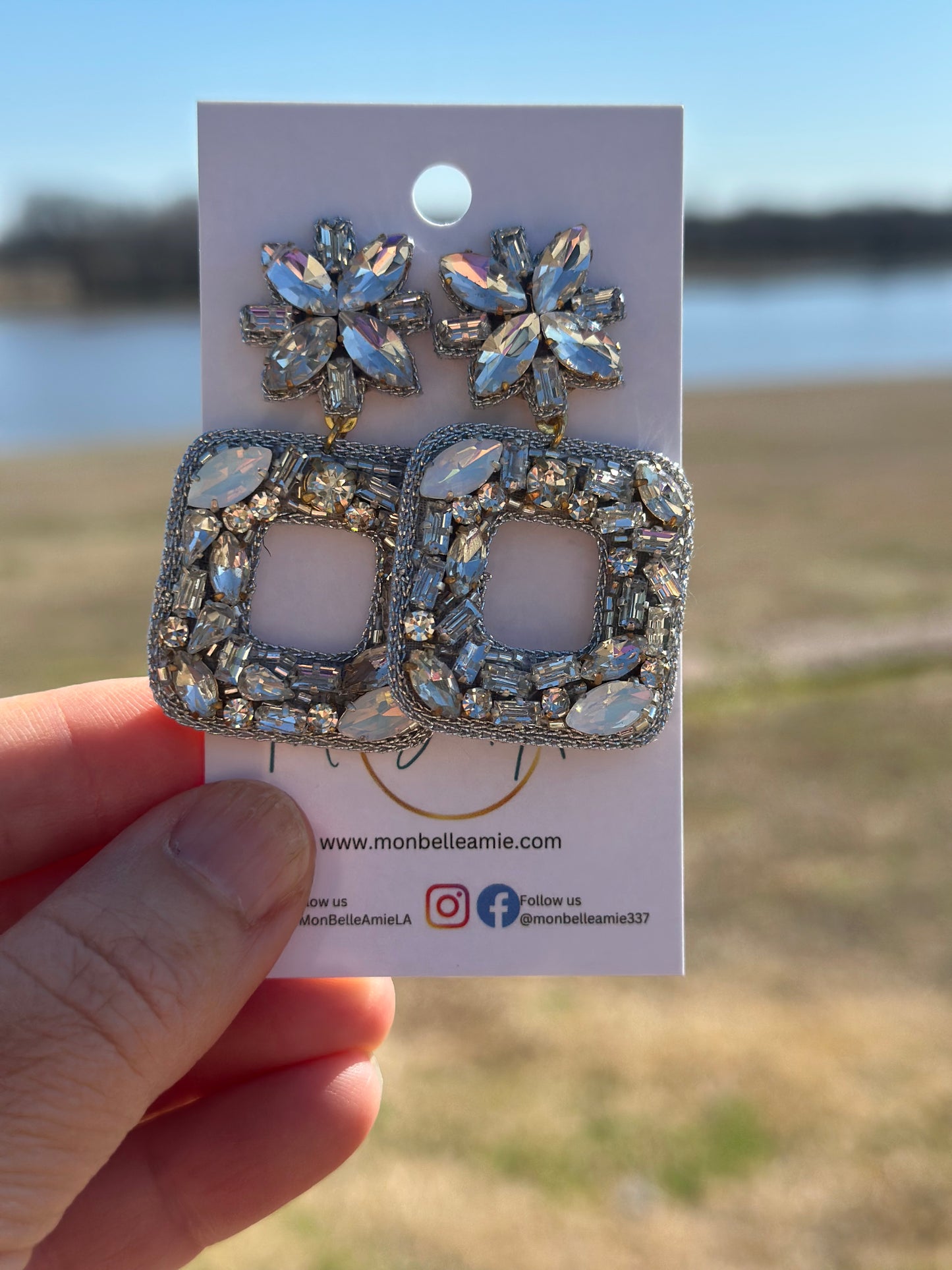 Aurora Clear Gem Dangle Earrings