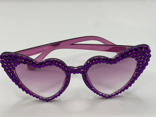 Purple Heart Shaped Jeweled Sunnies