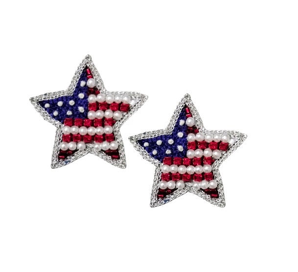 Patriotic Star Stud Earrings