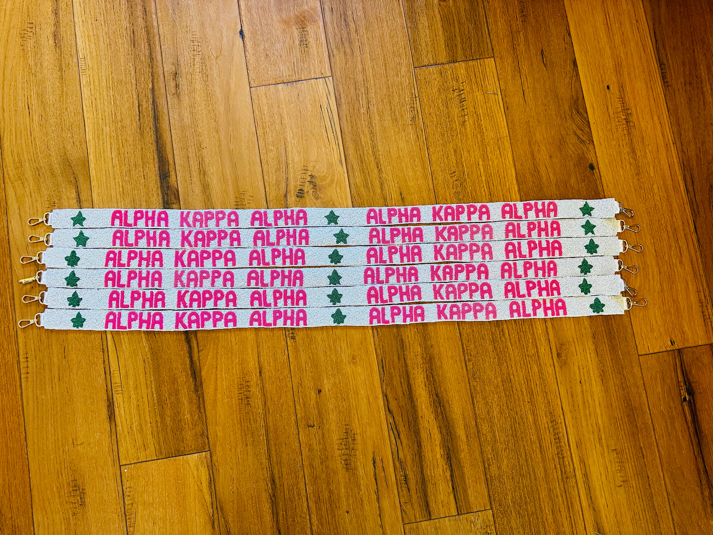 Alpha Kappa Alpha Sorority White Beaded Purse Strap