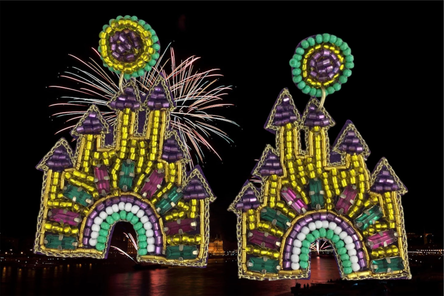 Regal Mardi Gras Dream Earrings