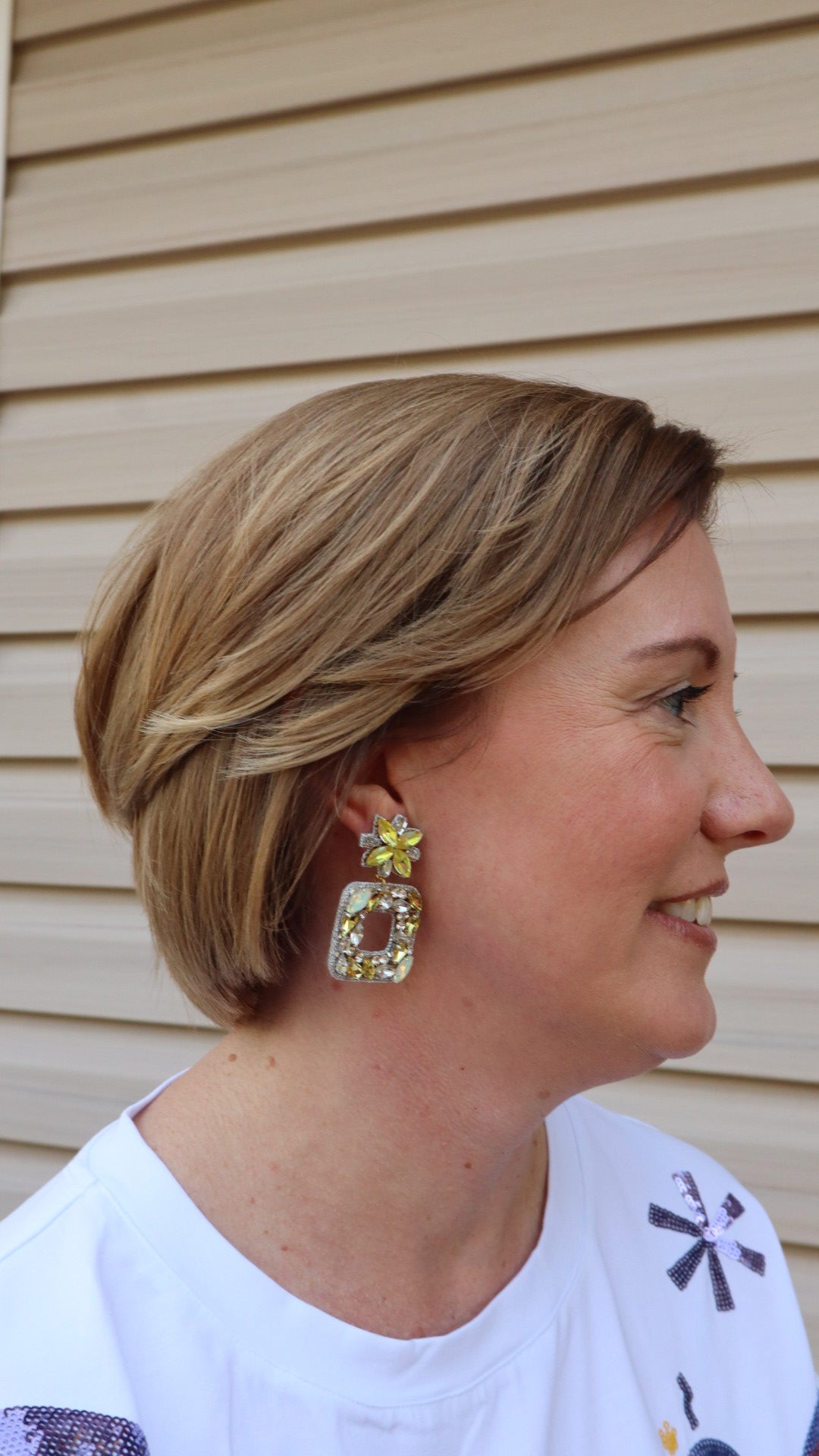 Aurora Yellow Gem Dangle Earrings