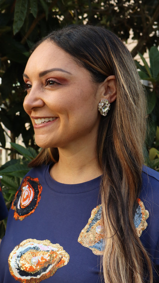 Celeste Clear Gem Studs