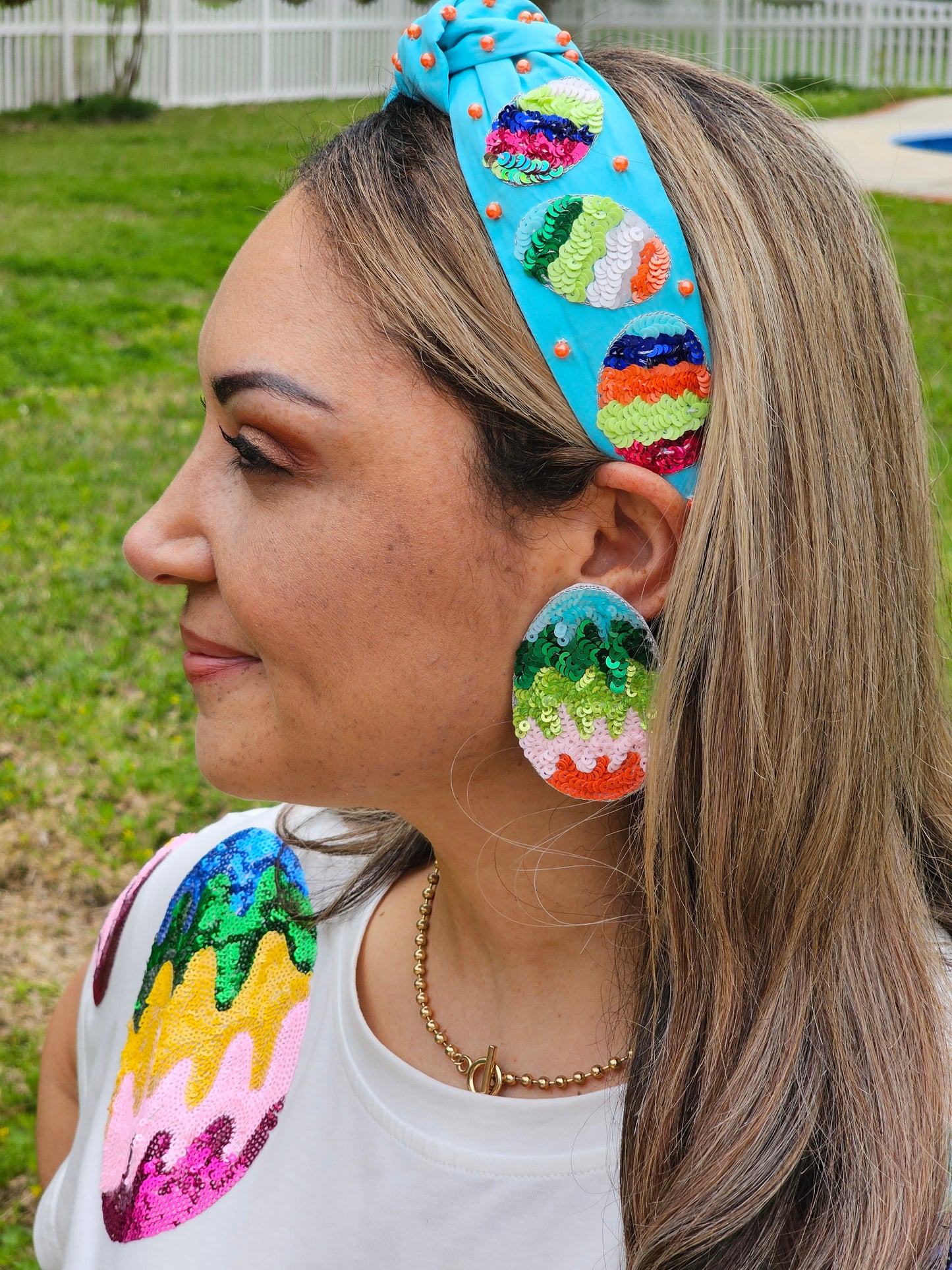 Sequin Easter Egg Earrings