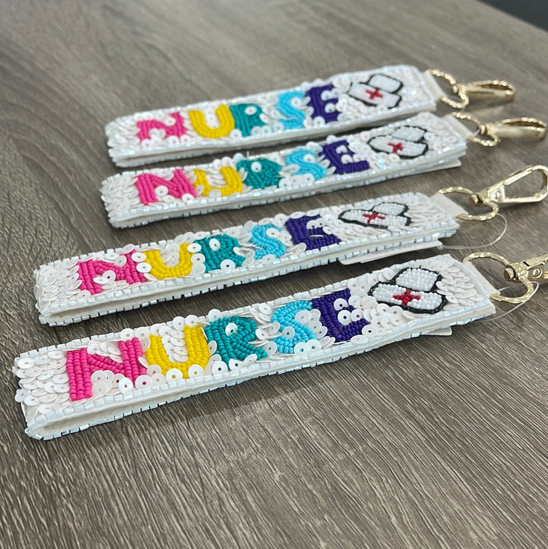 Nurse Beaded Keychain