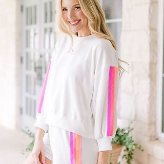 Millie Sequin Shorts Set in White