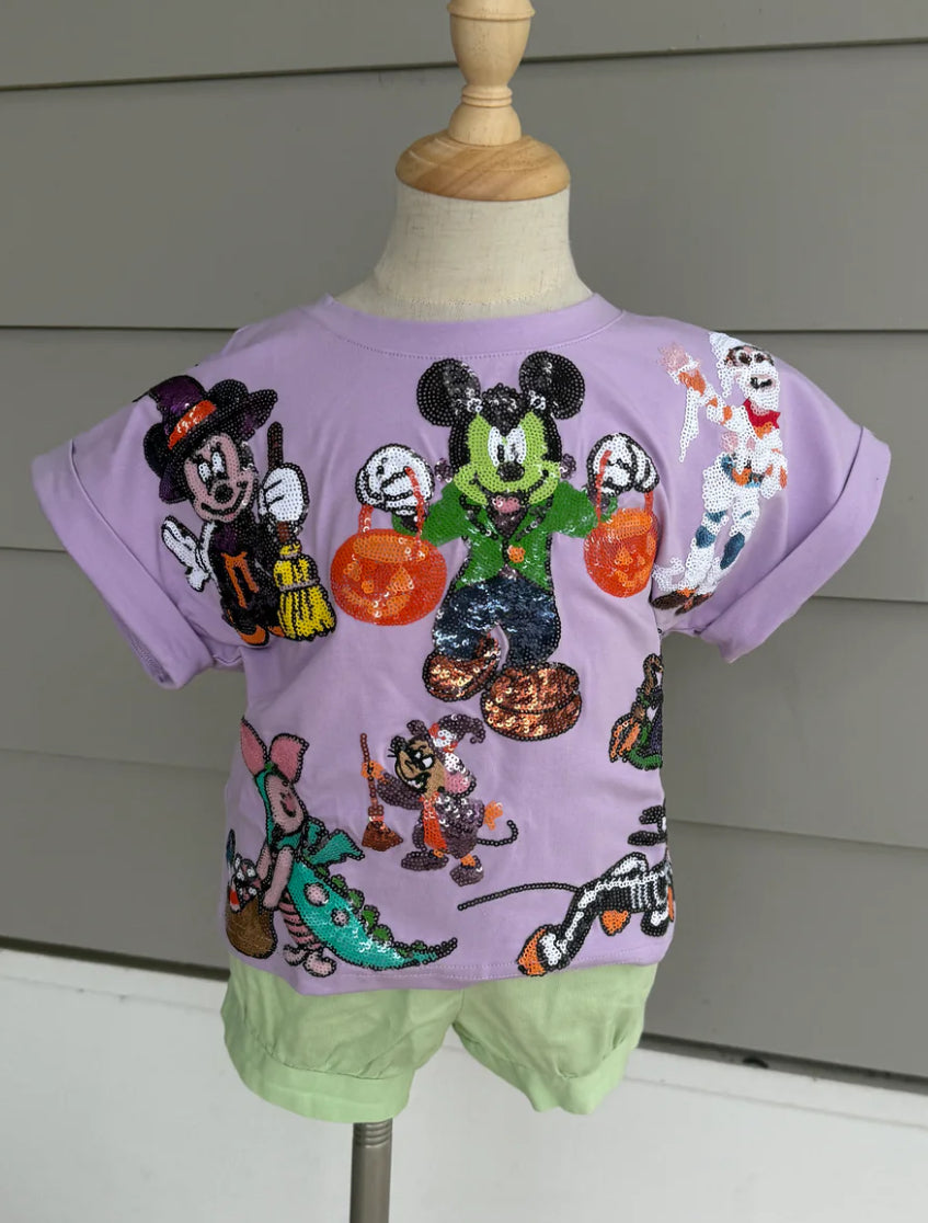 Boo to You Characters Sequin Halloween Shirt-KIDS