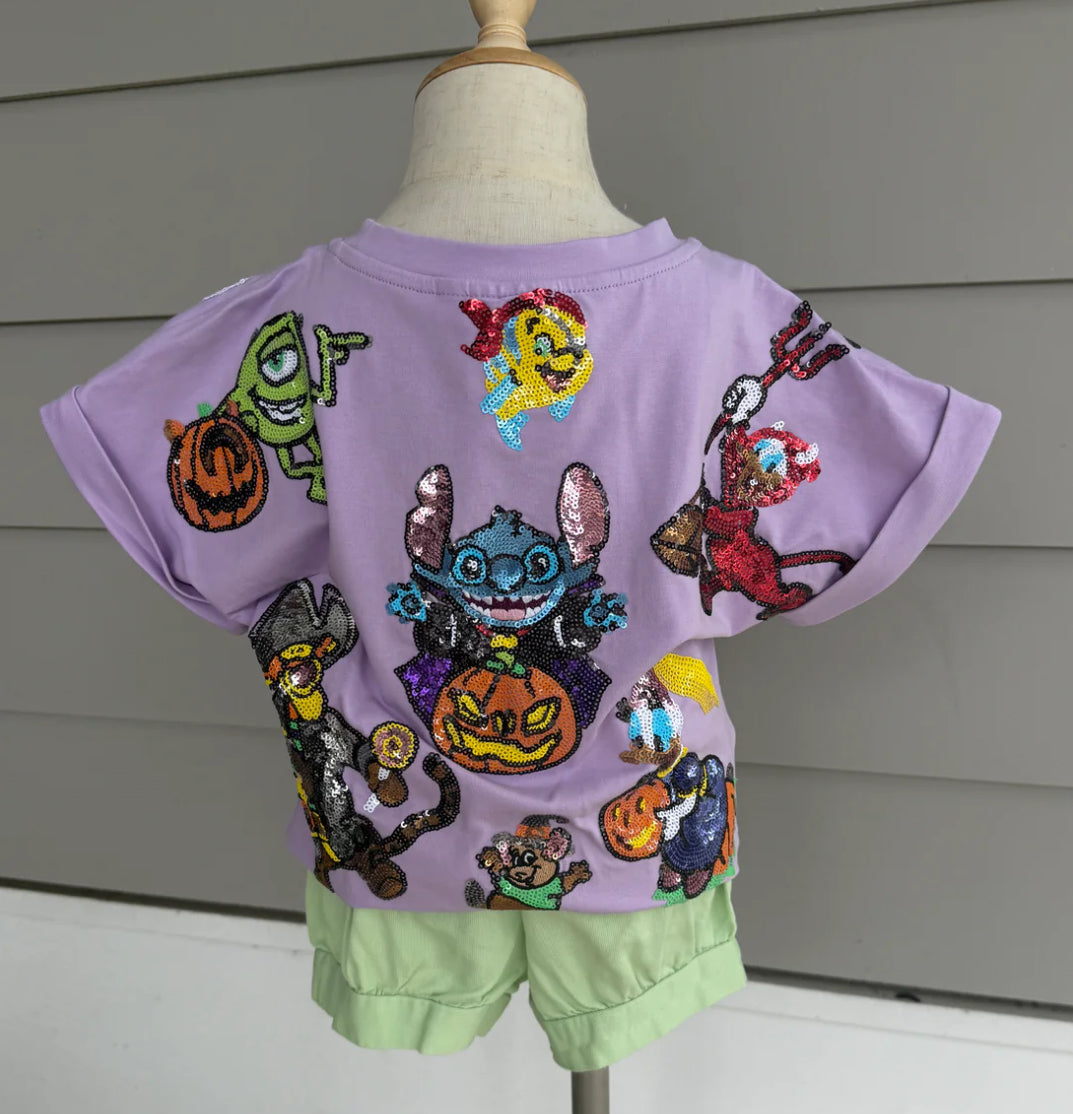 Boo to You Characters Sequin Halloween Shirt-KIDS