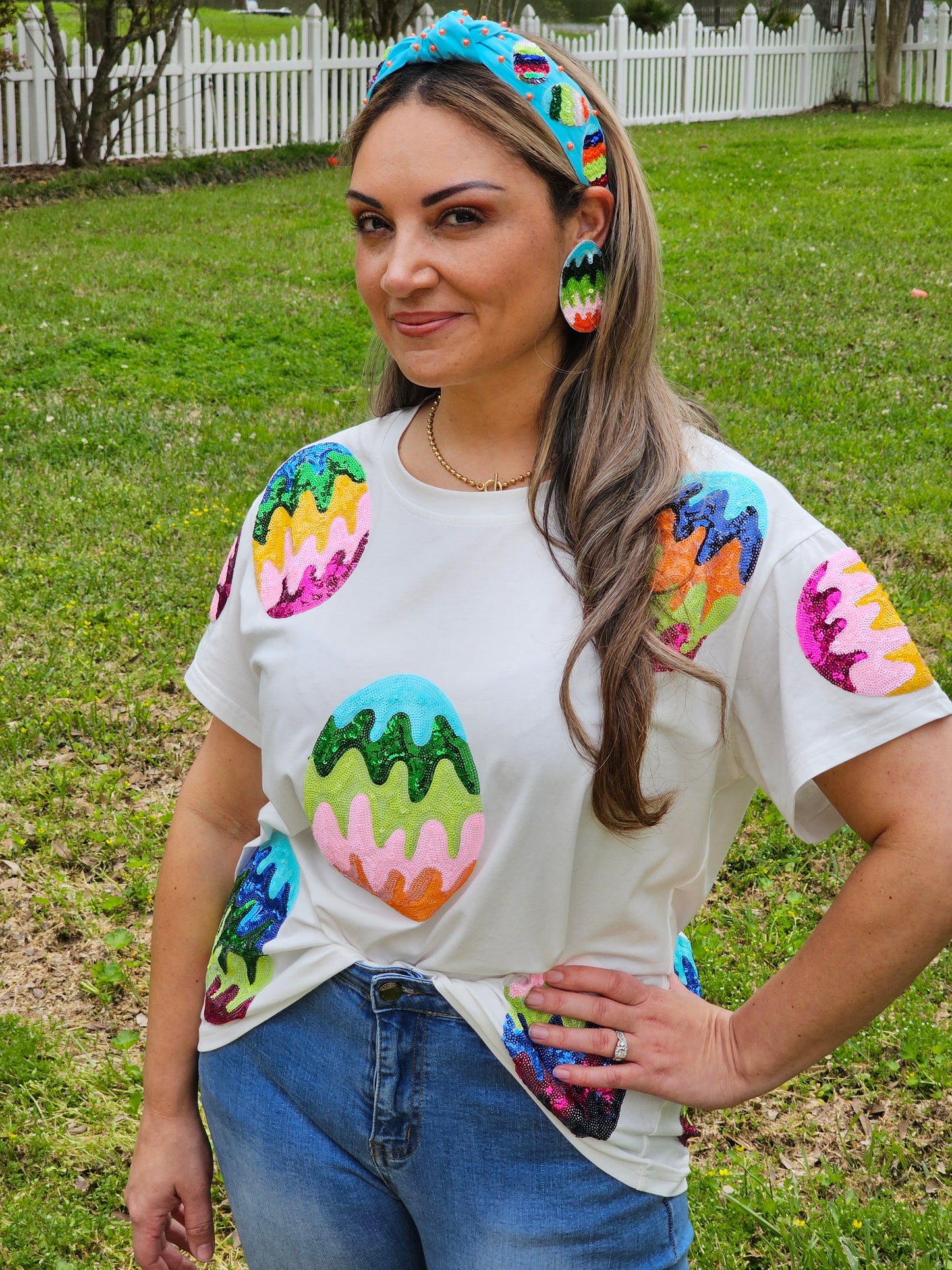 Sequin Easter Egg Earrings