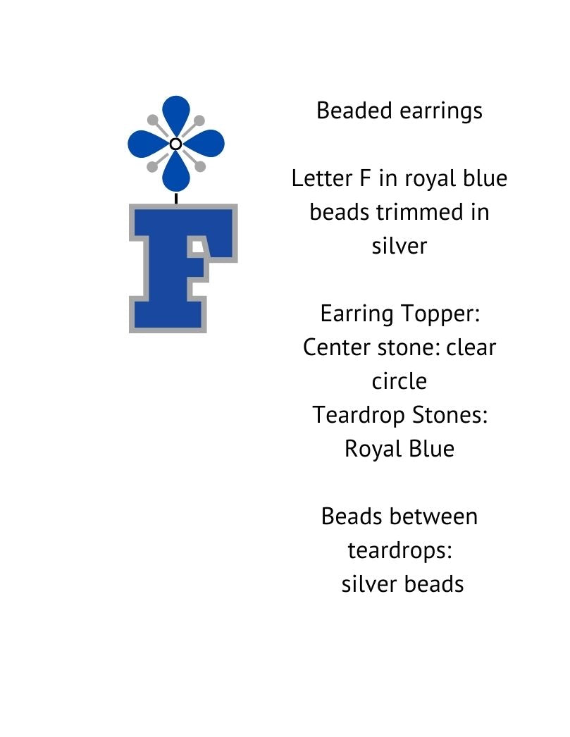 Friendswood - Beaded “F” Earrings #1 - PRE-ORDER