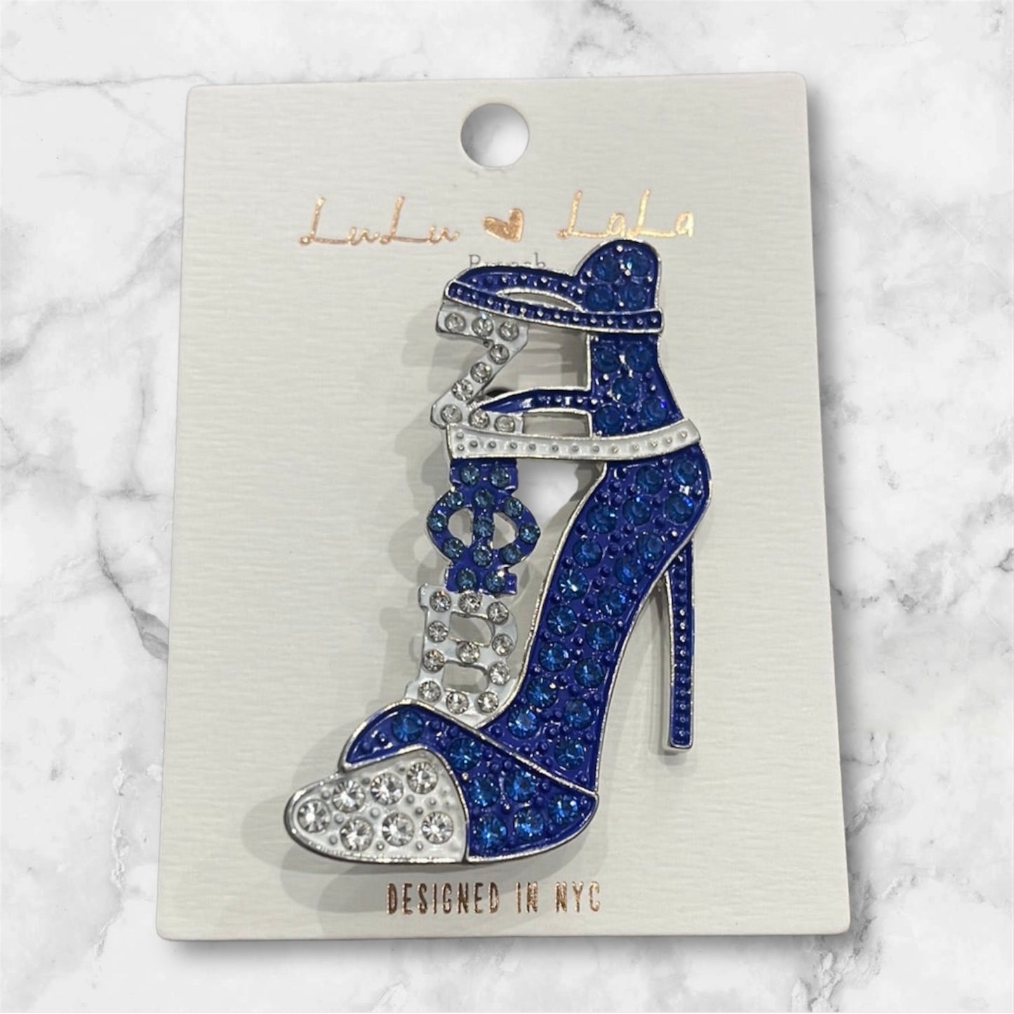 ZPB - Zeta Phi Beta Sorority Lapel Pin - Jeweled High Heel