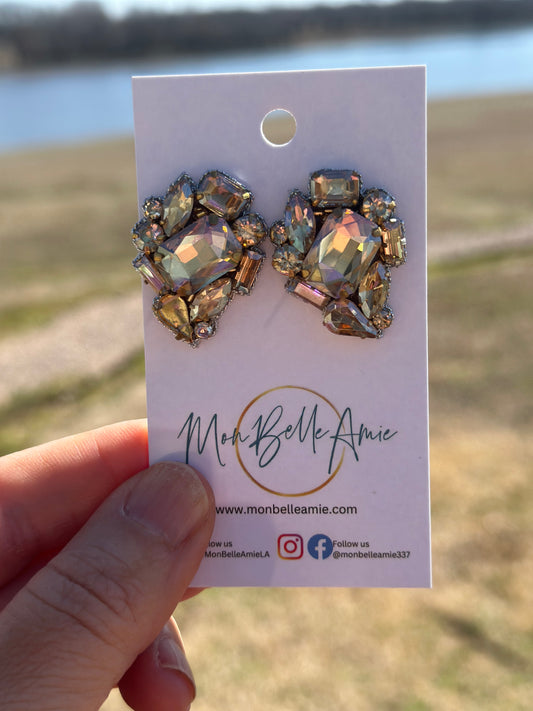 Celeste Champagne Gem Studs
