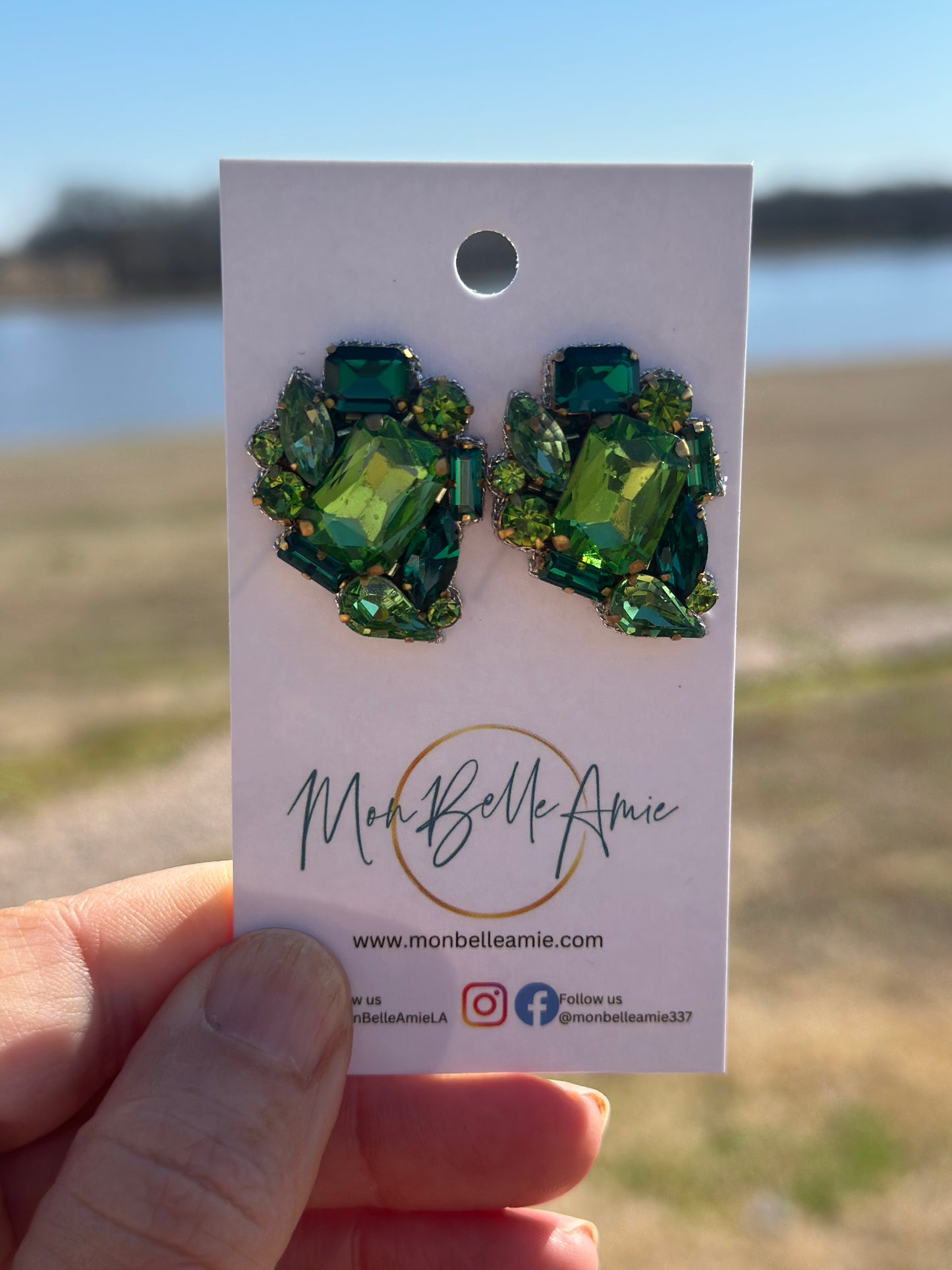 Celeste Green Gem Studs